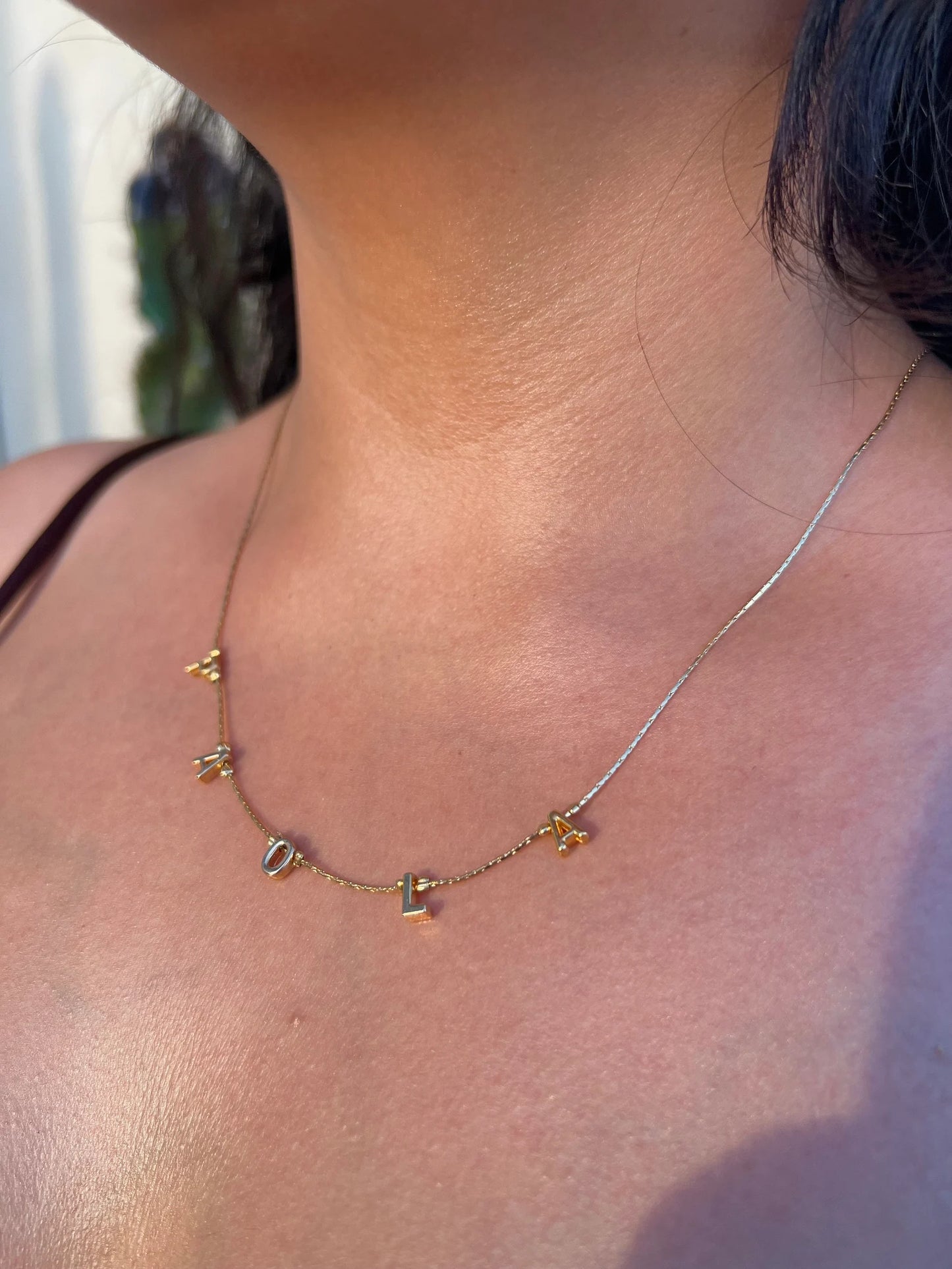 Paola Necklace – Gold Name Necklace with Separated Letters