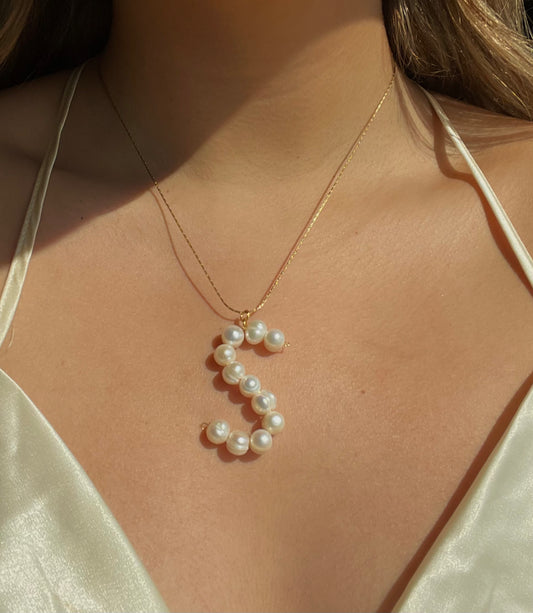 Ella Necklace – Gold Necklace with Pearl Initial