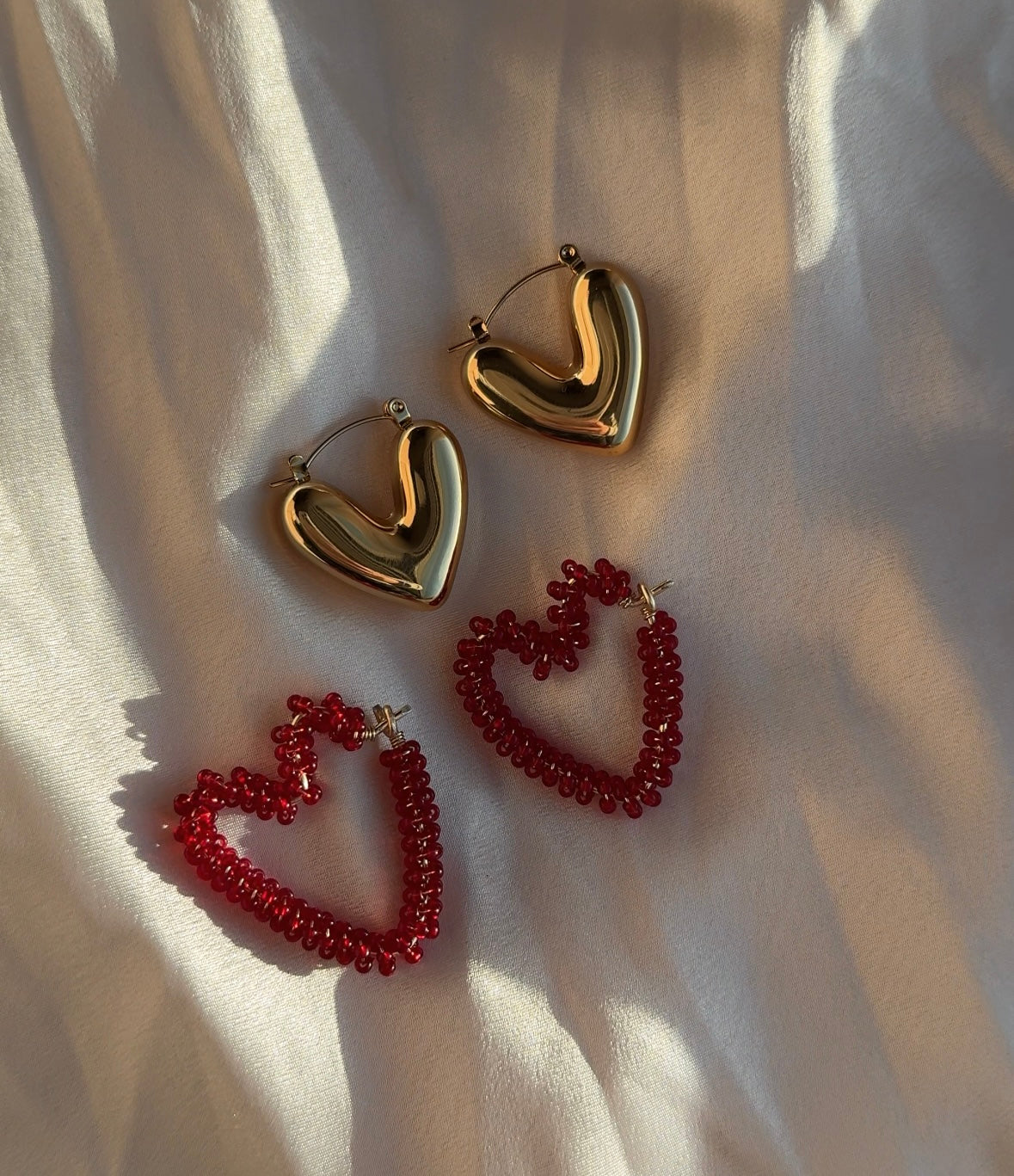 Darlene Earrings – Wire-Wrapped Heart Statement Earrings