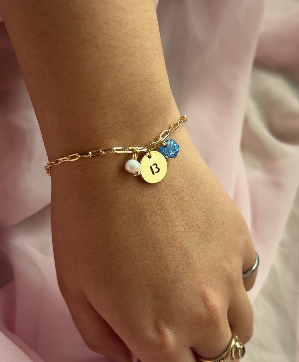 Claudia Bracelet - Initial & Charms Bracelet